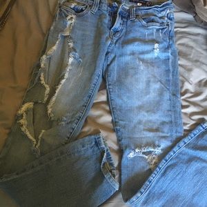 Distressed jeans
